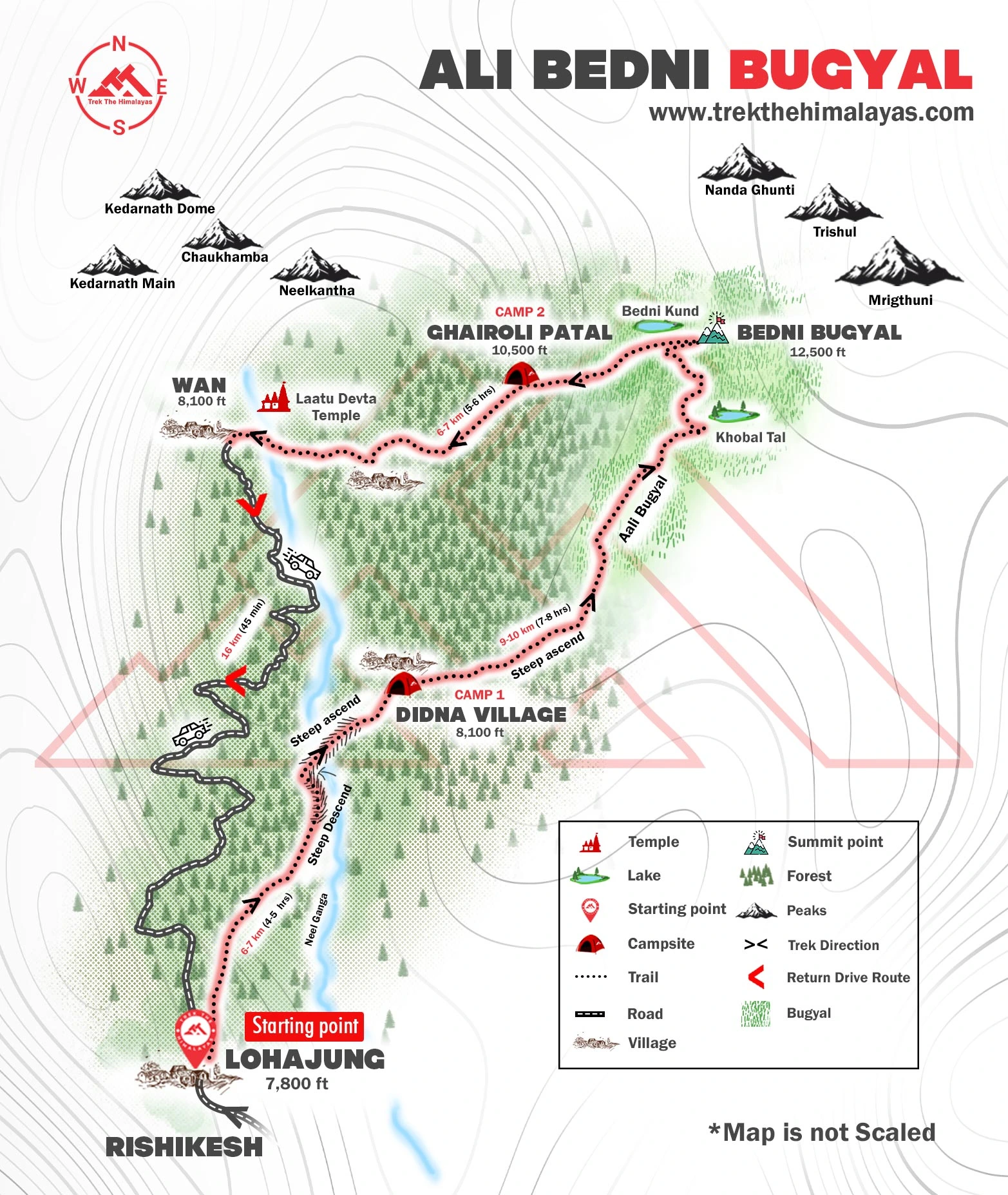 Ali Bedni Bugyal Trek Maps